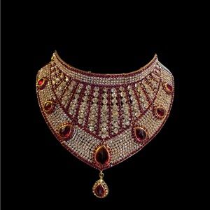 Beautiful traditional  Indian jewelry necklace. Adjustable  rhinestones